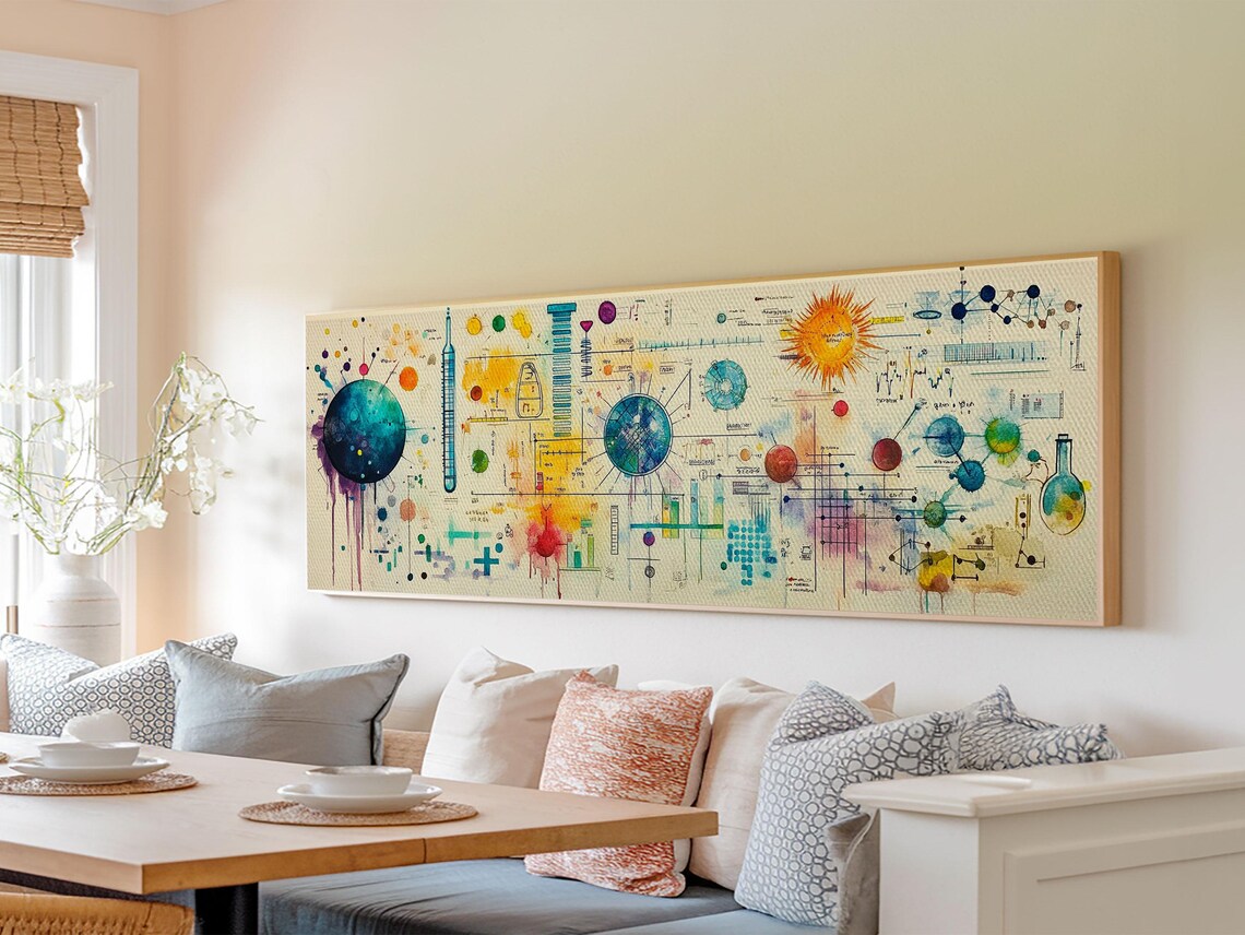 Science Art With Abstract Diagrams Wall Art Print - Image 3