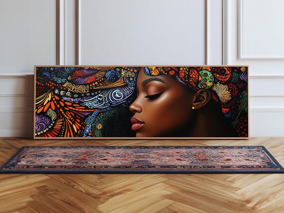 Afrocentric Framed Print Vibrant Tribal Art Decor Living Room Art Original Painting Gift Idea Bedroom Wall Art