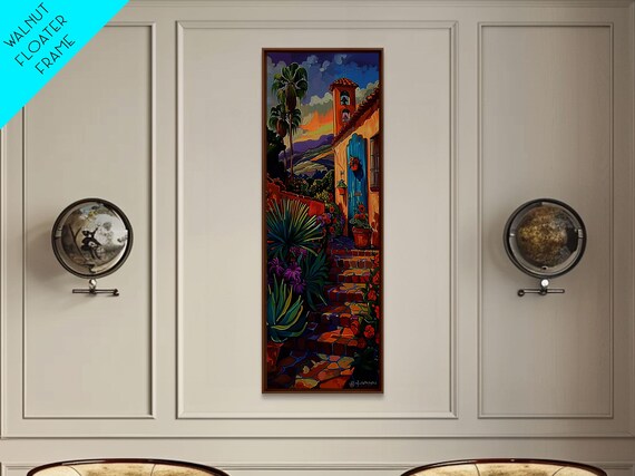 Contemporary Tuscan Style Oil Painting Sunset Painting Framed And Printed On Spanish Art Living Room Wall Art Print Mountain Art