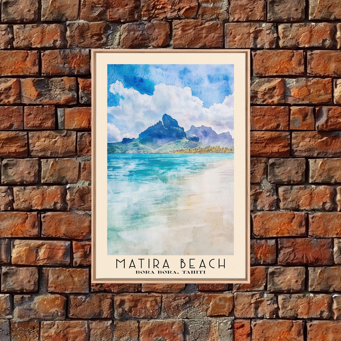 Matira Beach Bora Bora Tahiti Lagoon Mountain View Travel Poster - Image 4