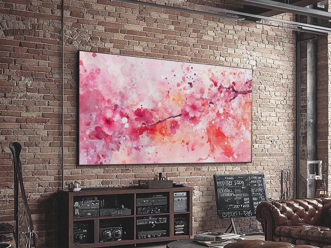 Pink Cherry Blossom Branches Watercolor Spring Floral Bloom Poster - Image 5