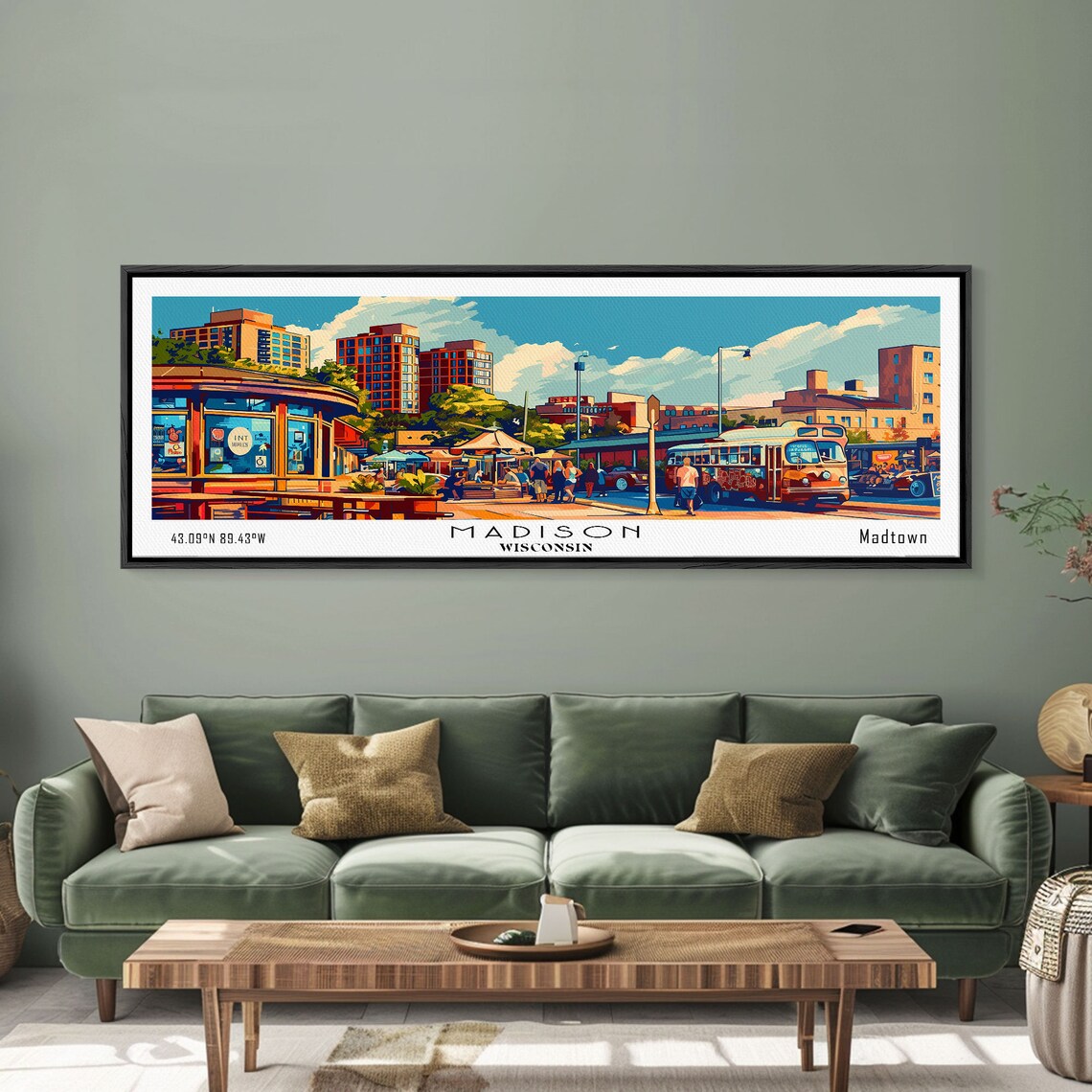 Madison Wisconsin Mid-Century Modern Travel Poster