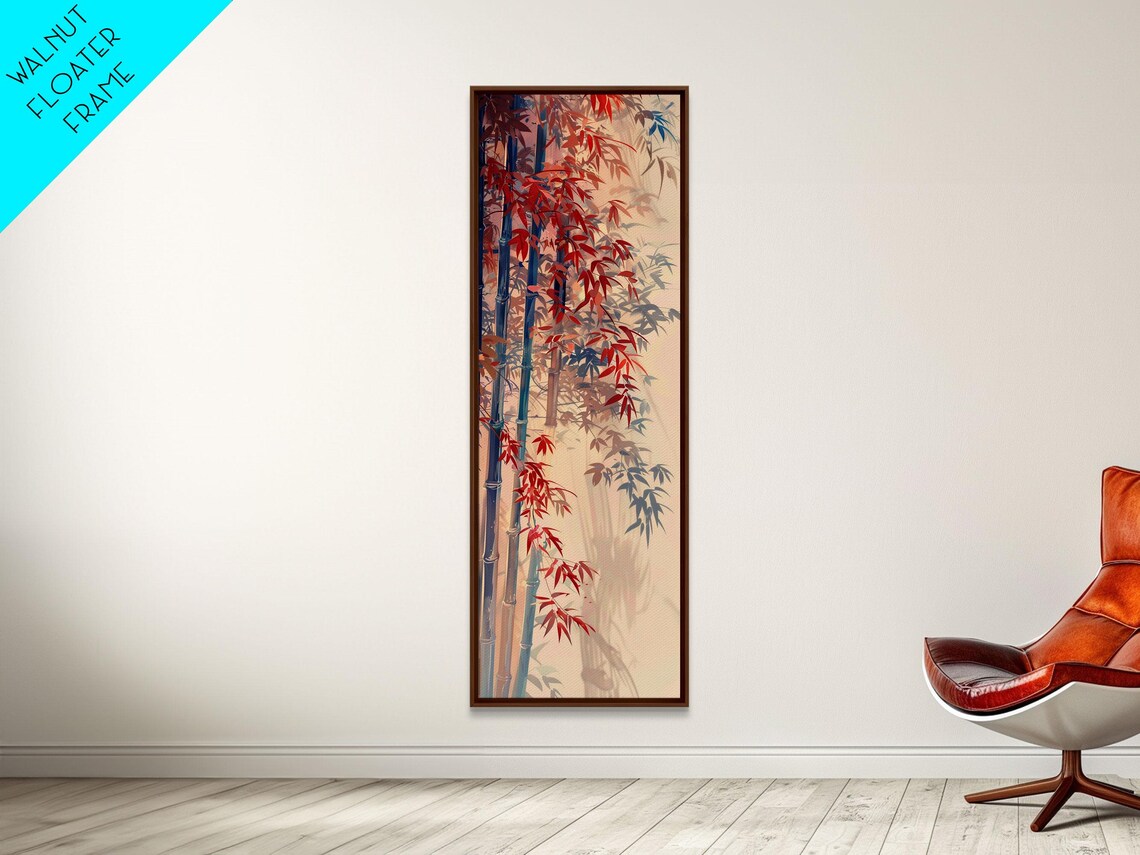 Ukiyo-E Bamboo Stalks and Red Leaves, Japanese Art Print - Image 5