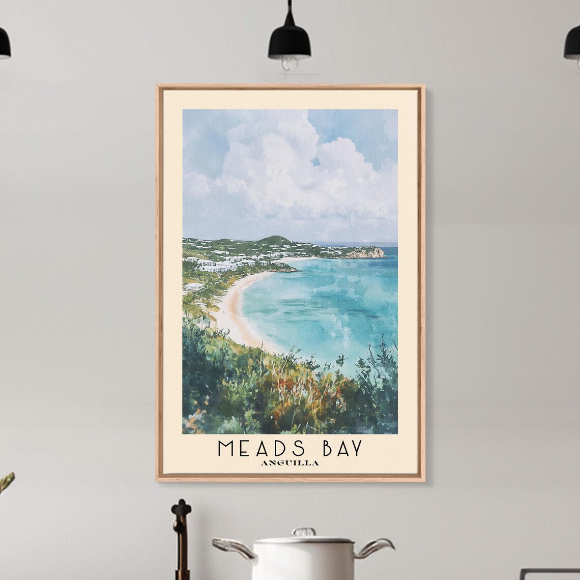 Meads Bay Anguilla Watercolor Beach Art Print - Image 6