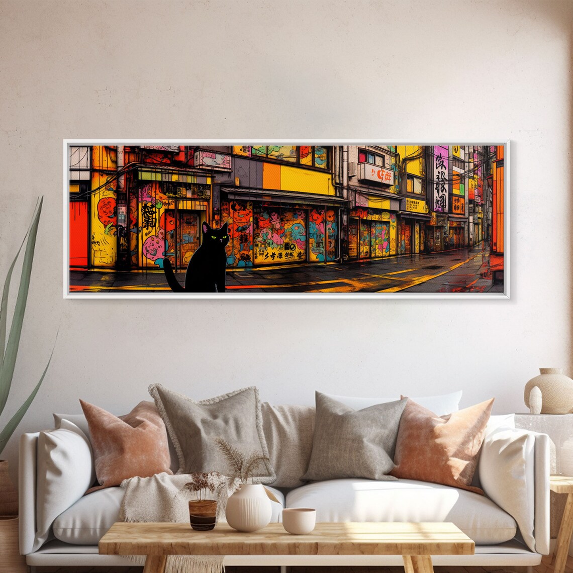 Black Cat Punk Streets Art Print, Cat Lover Wall Art - Image 5