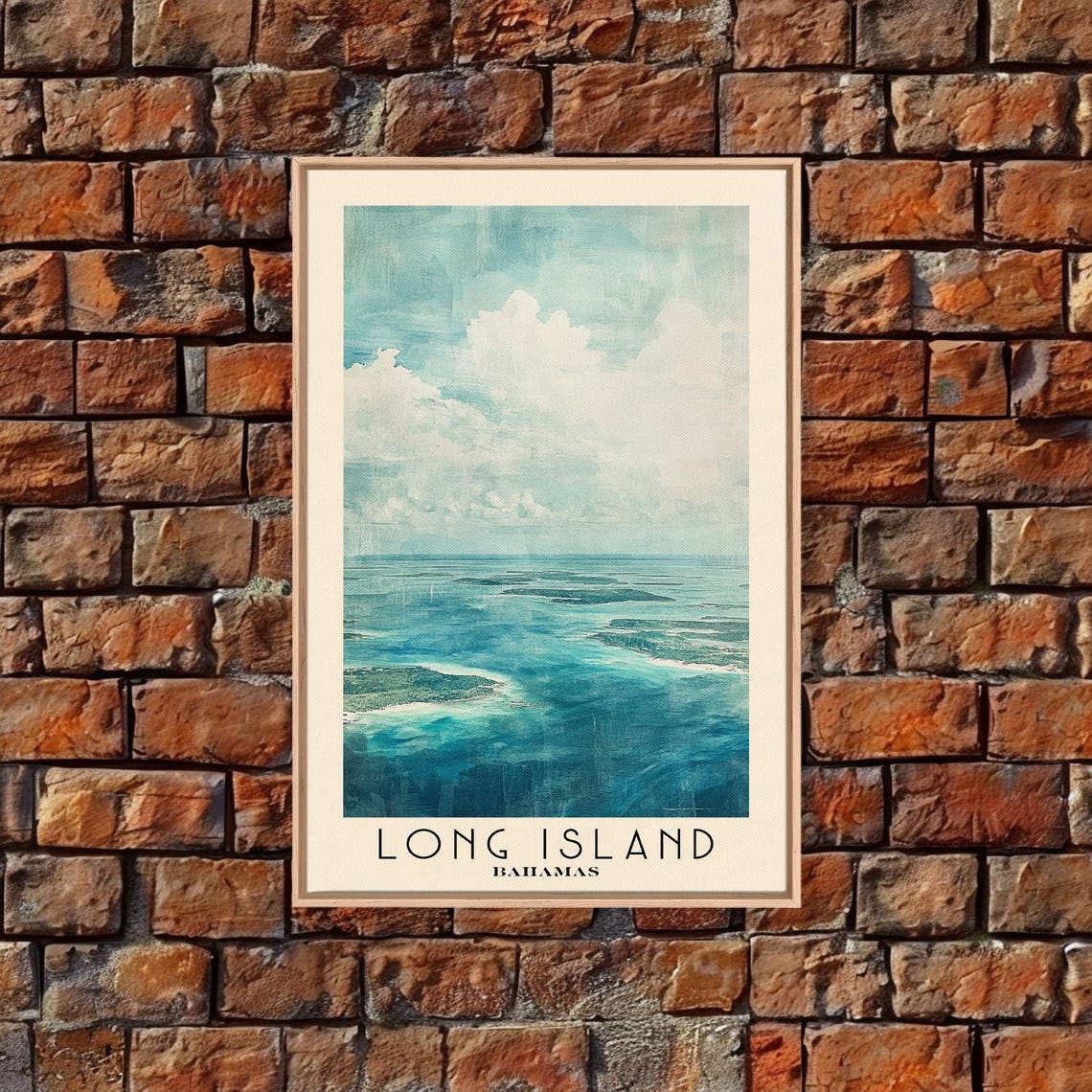 Long Island Bahamas Aerial Turquoise Sea Scattered Cays Poster - Image 5