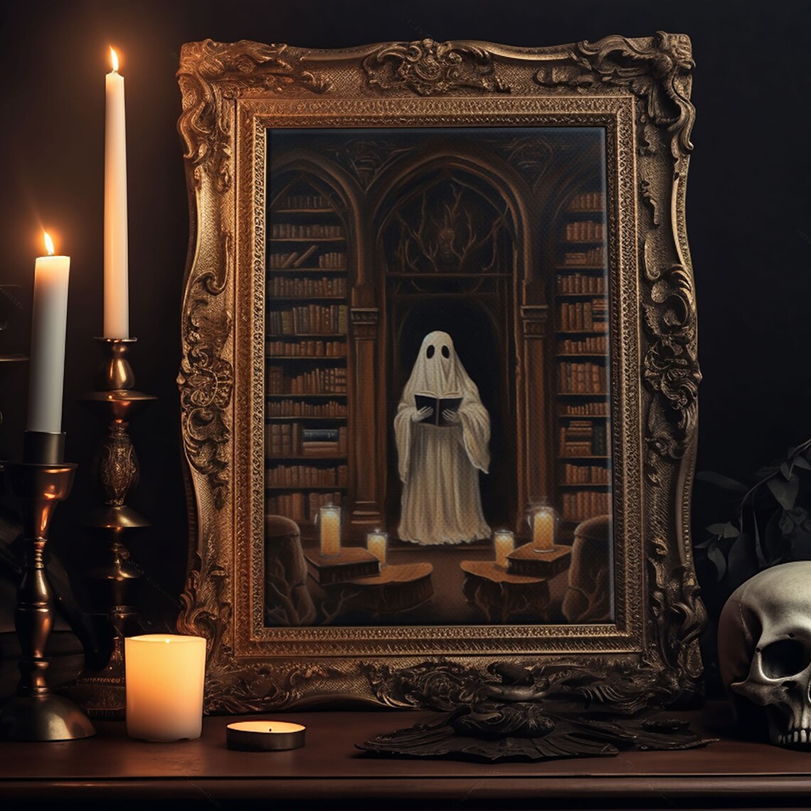 The Ghost Of The Library, Halloween Ghost Art - Image 5