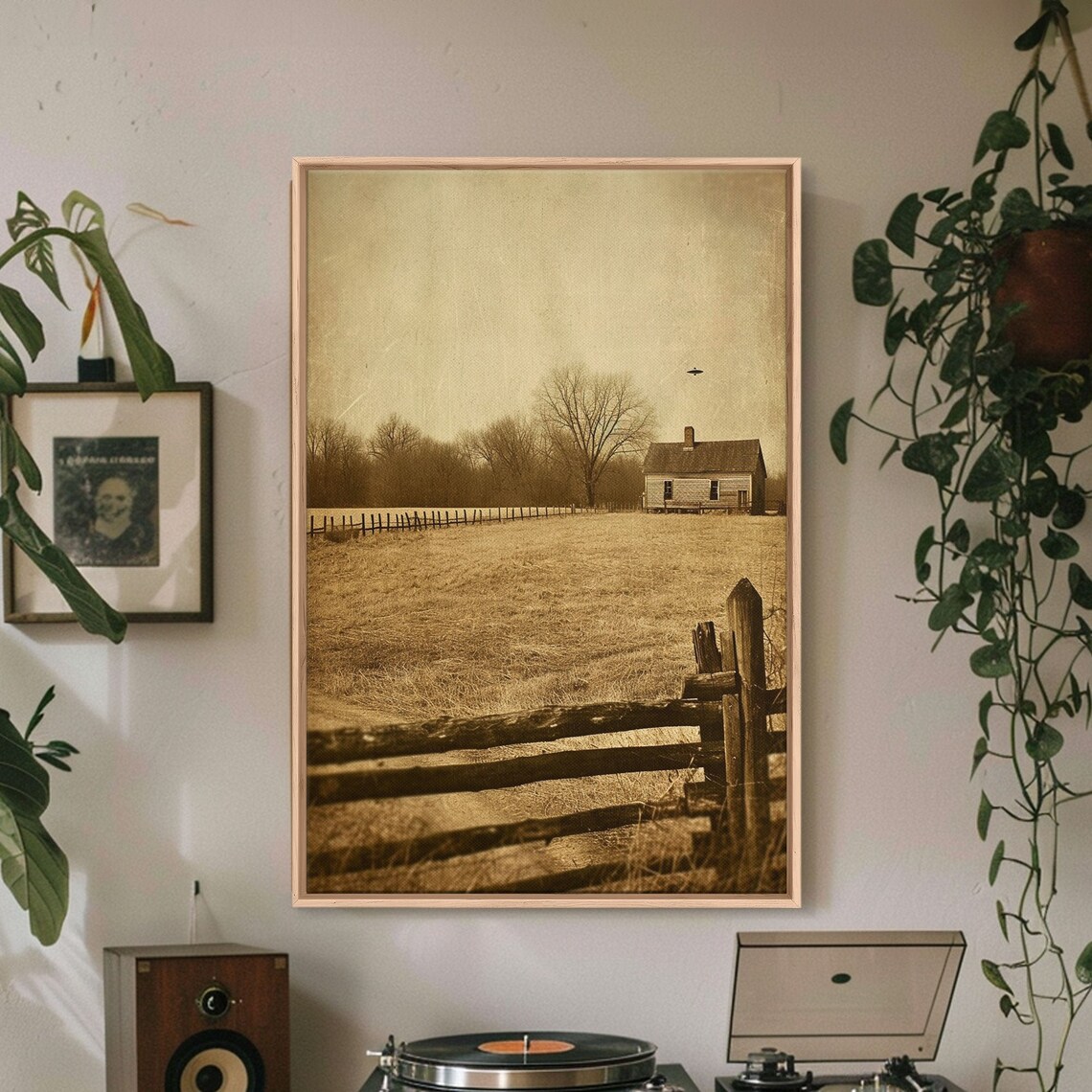 Industrial UFO Vintage-Inspired Wall Art Print