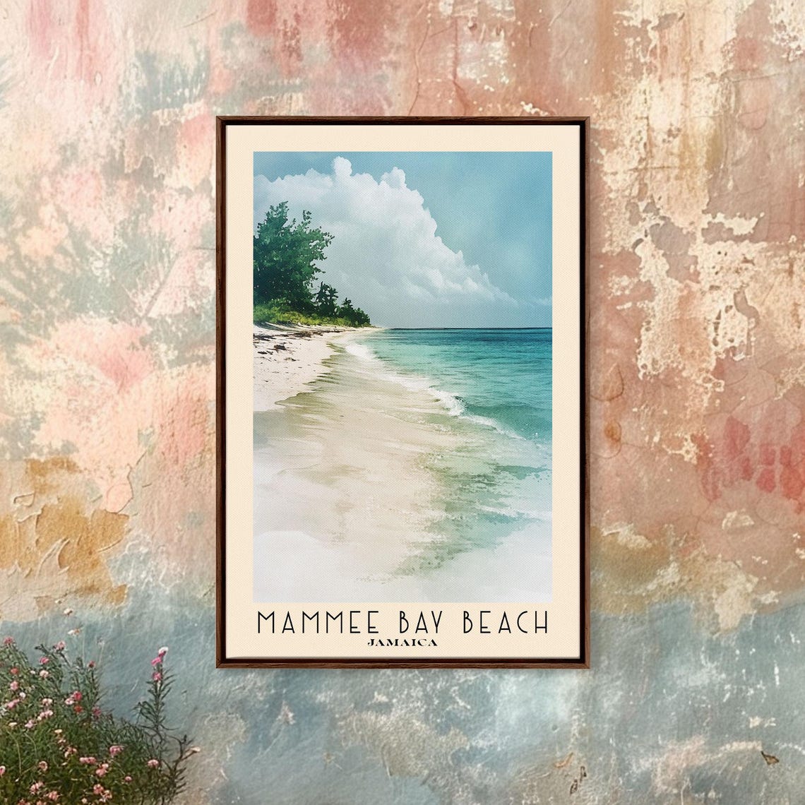 Mammee Bay Beach Jamaica Curved White Sand Lush Palm Coast Poster - Image 5