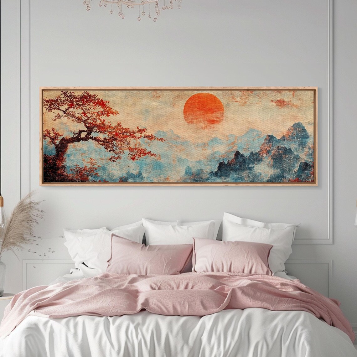 Japanese Maple Tree at Sunset, Vintage Woodblock Print - Image 6