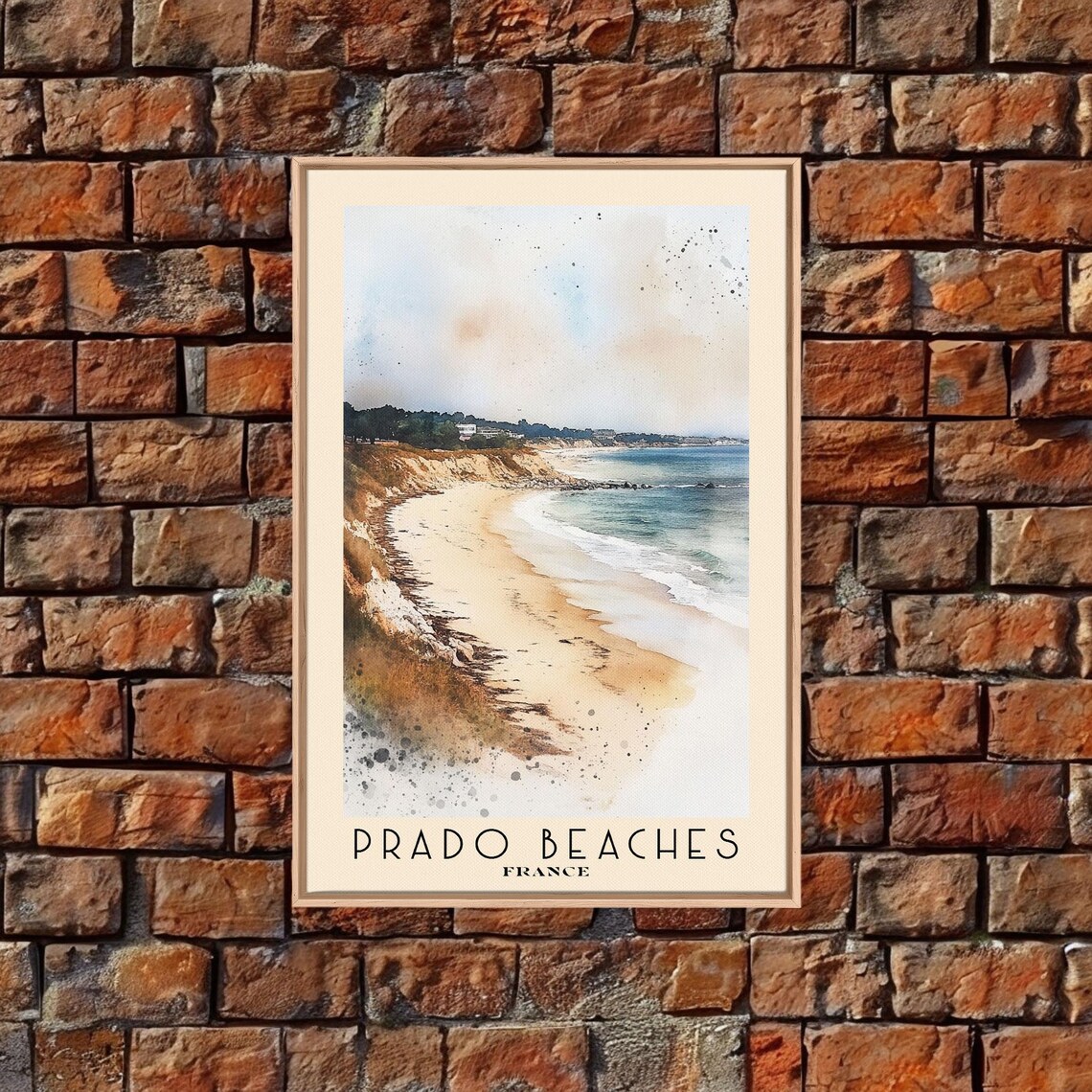 Prado Beaches France Curving Sandy Beach Rocky Cliffs Mediterranean Coast Poster - Image 4