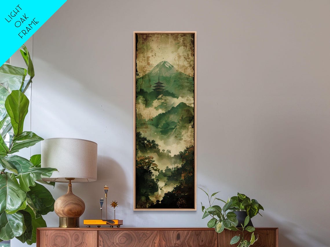 Misty Mountain Temple With Pagoda In Foggy Green Hills Travel Poster - Image 2