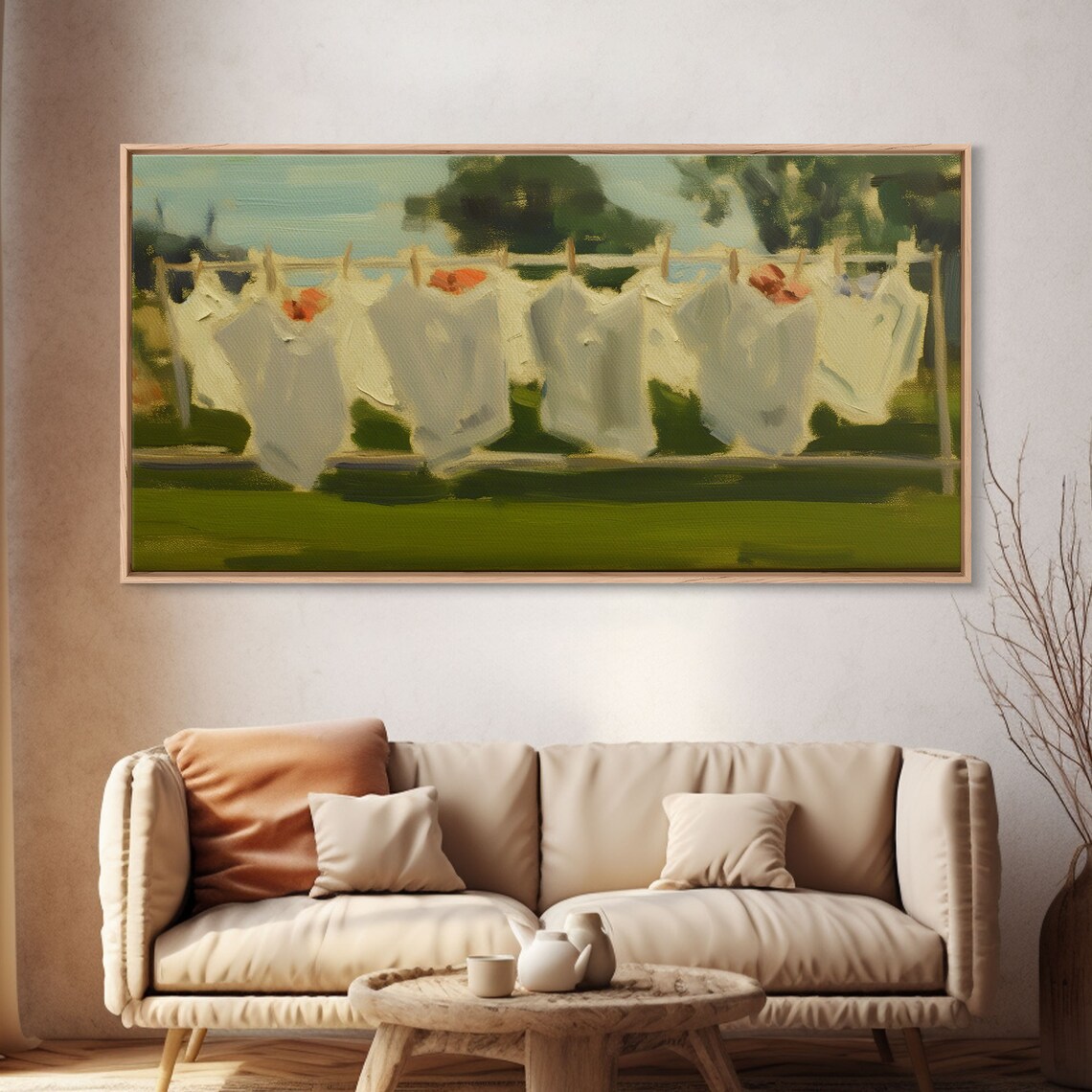 Laundry Room Oil-Painting-Style Panoramic Art Print - Image 5