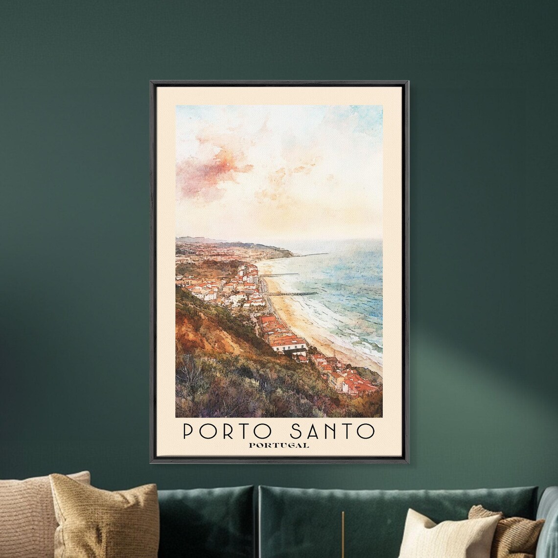 Porto Santo Portugal Watercolor Beach Art Print - Image 5