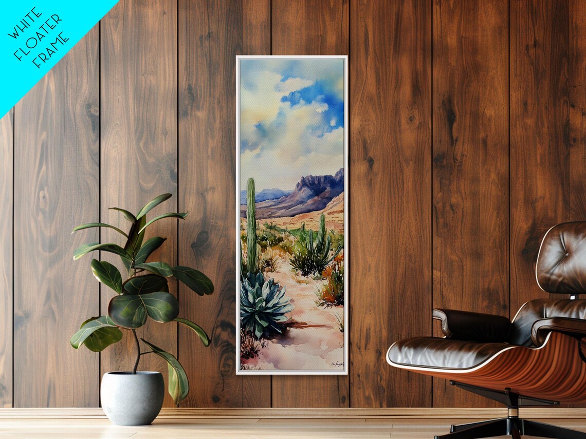 Southwest Desert Landscape Watercolor Cactus Painting Poster - Image 6