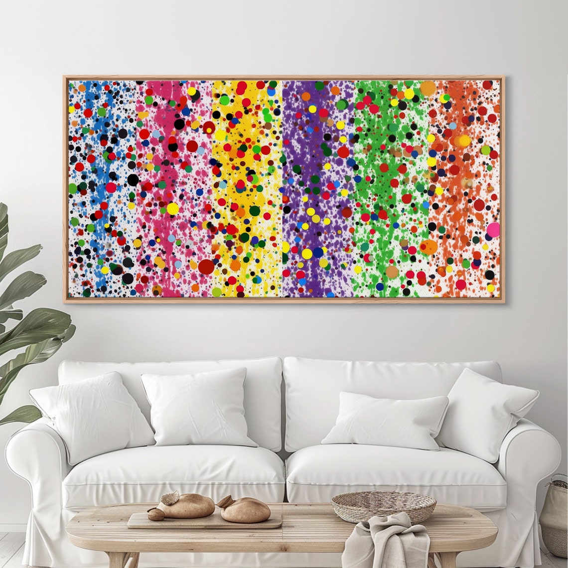 Rainbow Splatter Art Framed Print Graffiti Splatter Painting Colorful Decor Ally Art Polka Dot Wall Art - Image 4