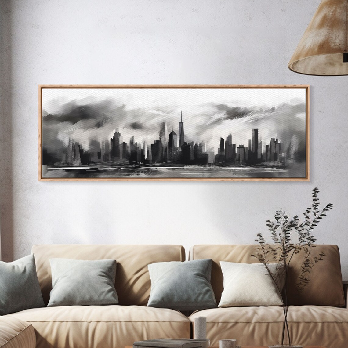 Abstract City Skyline, Black and White Art Print - Image 4