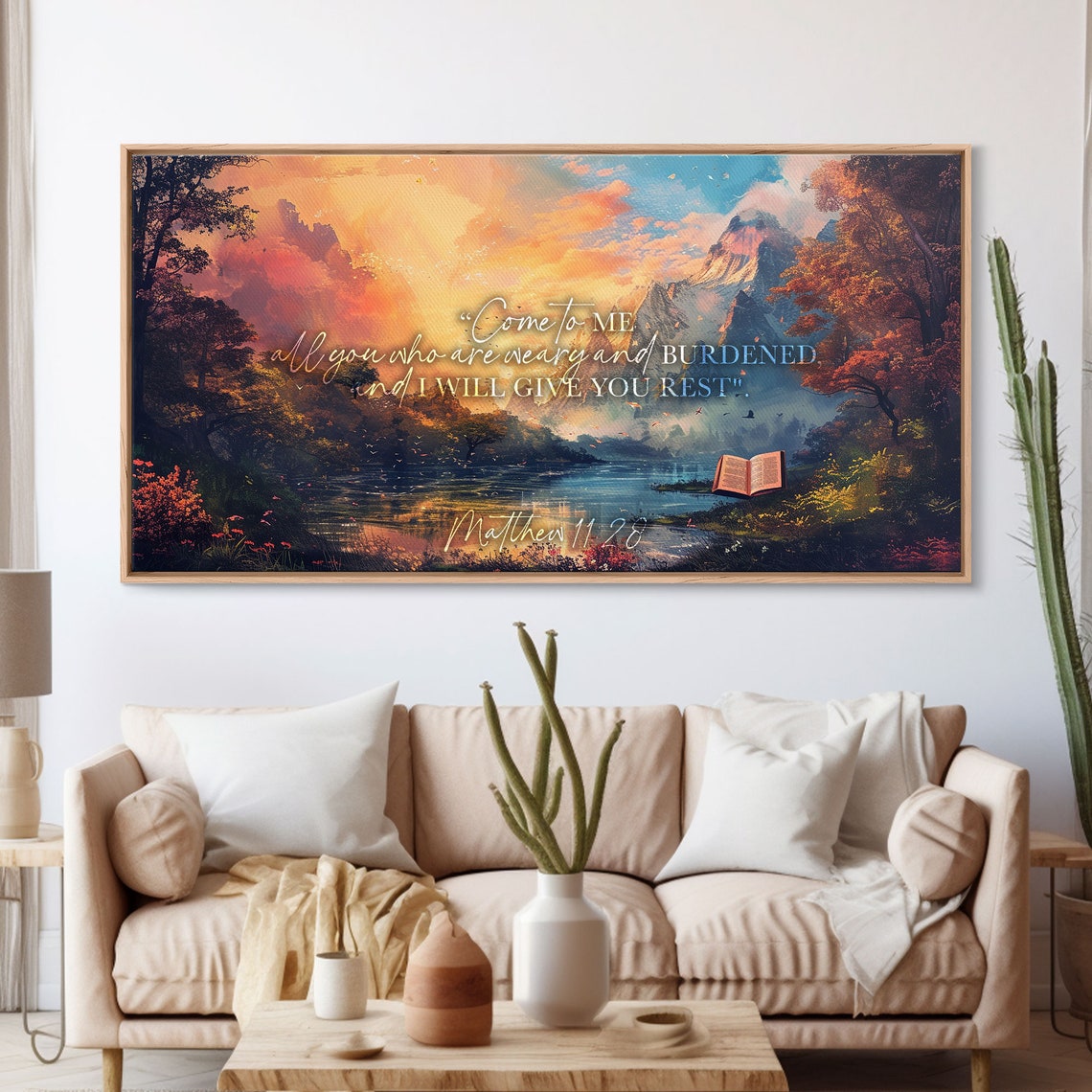 Matthew 1128 Bible Verse Print Scripture Wall Art Framed Print Christian Decor Scripture Signs Come To Me All You Who Are Weary - Image 4