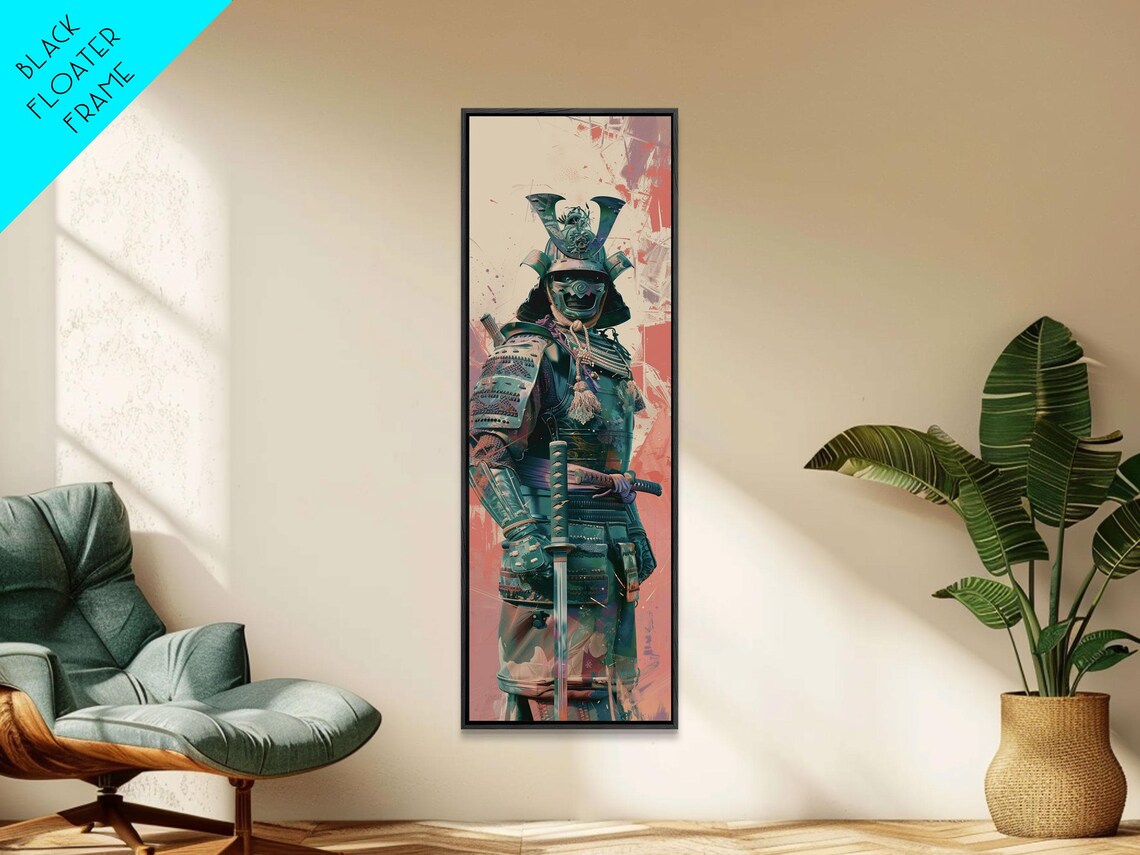 Samurai Armor Wood-Block Art Print, Japanese Style