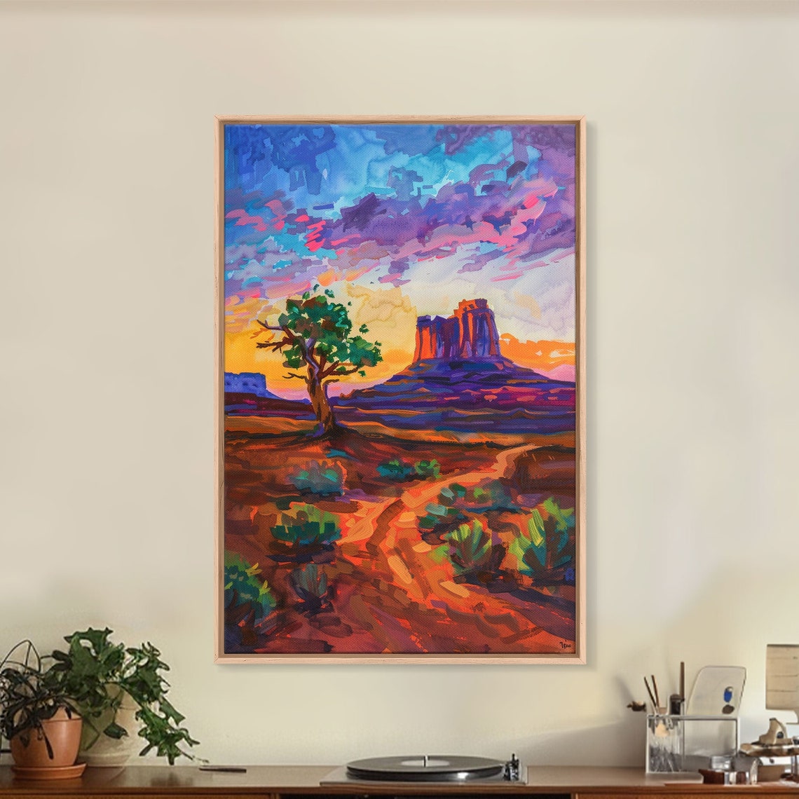 Sunset Over Monument Valley Red Rock Butte Desert Art Poster - Image 4