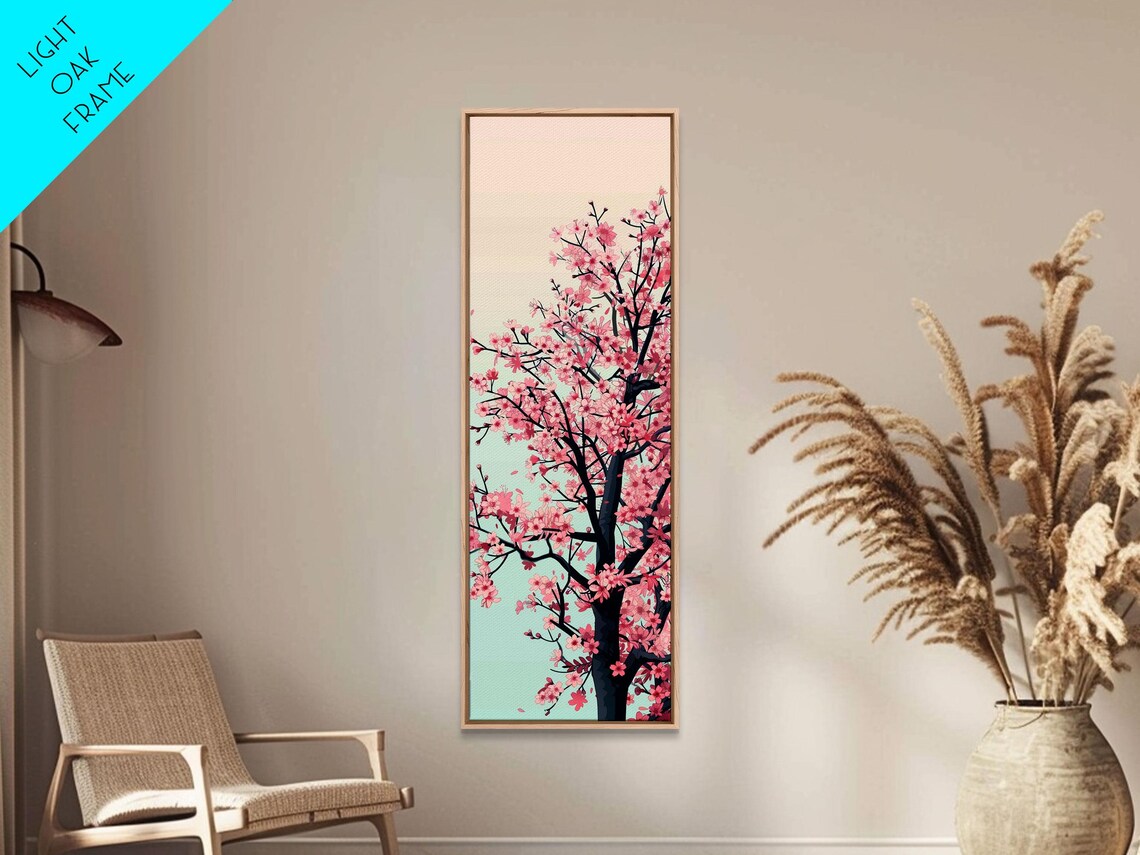 Delicate Cherry Blossom Tree In Full Bloom Against A Soft Gradient Background For Elegant Wall Art Framed Print - Image 5