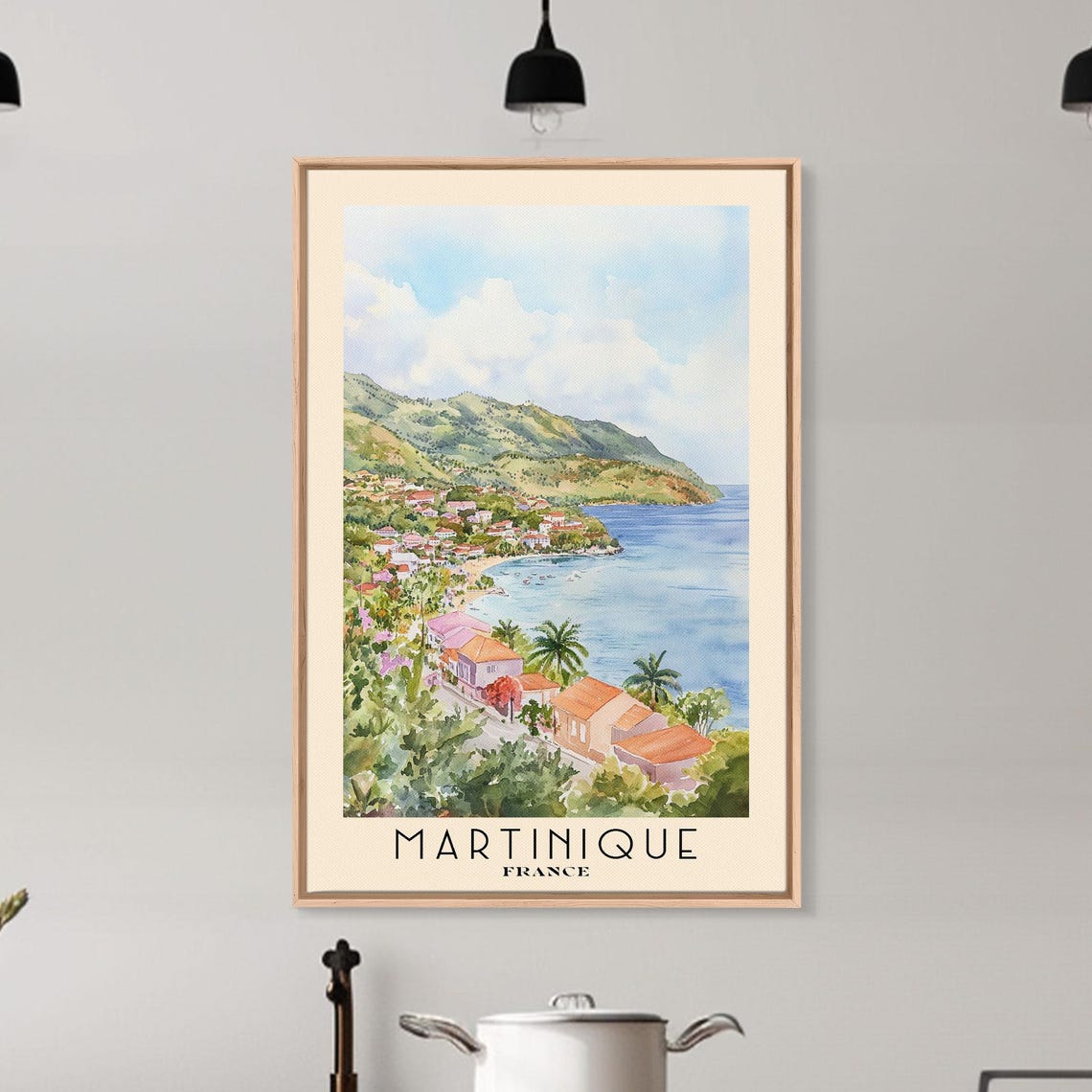 Martinique France Watercolor Print Vacation Gift France Wall Art Vacation Wall Art Vacatation Beach Decor Beach Or Lakehouse Art - Image 6