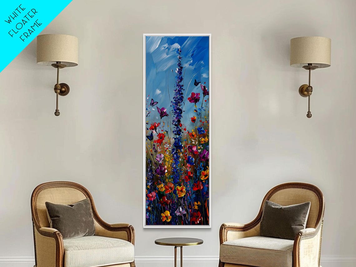 Wildflower Meadow Butterflies Impressionist Colorful Art Print - Image 4