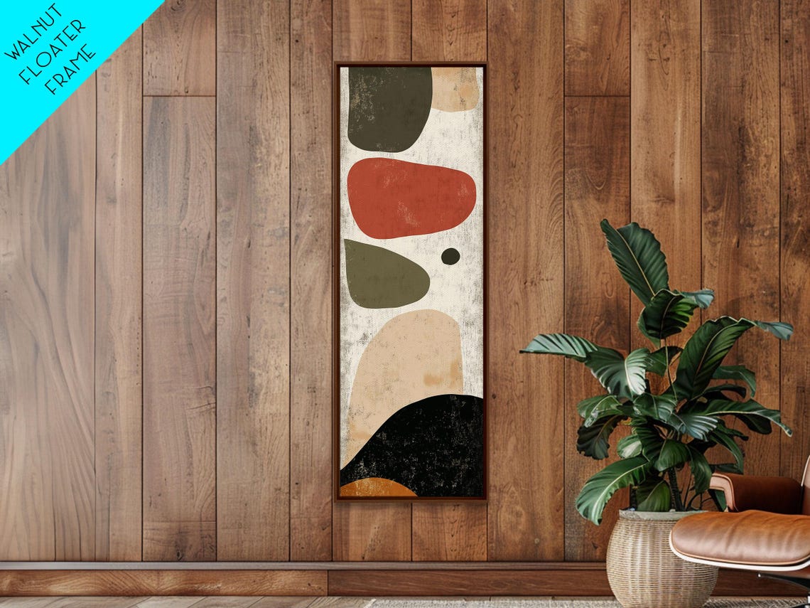 Abstract Organic Shapes Rust Olive Black Cream Modern Boho Art Poster - Image 6