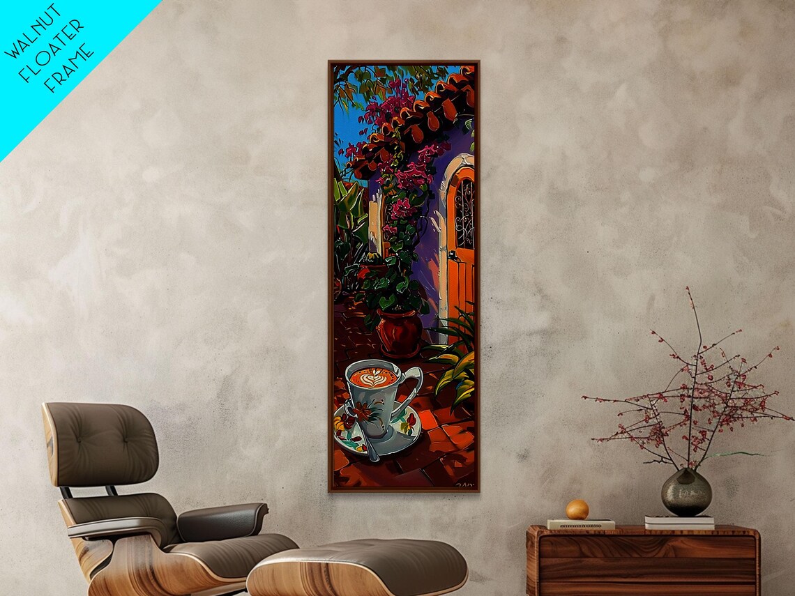 Spanish Courtyard Coffee Cup Bougainvillea Terracotta Doorway Art Poster - Image 4