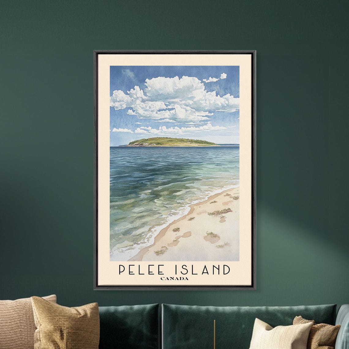 Pelee Island Canada Sandy Beach Green Island Blue Water Poster - Image 5