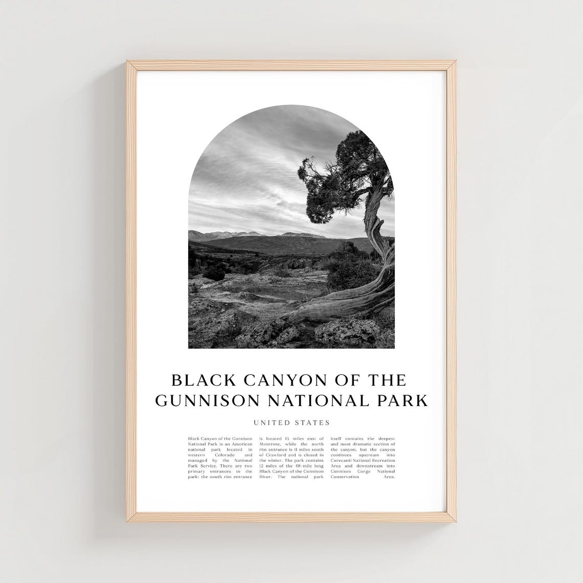 Black Canyon Of The Gunnison National Park Travel Poster Print United States City Art Gift Na147m