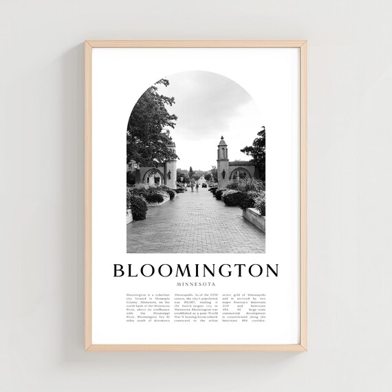 Bloomington Minnesota City Gate Black and White Photo Poster