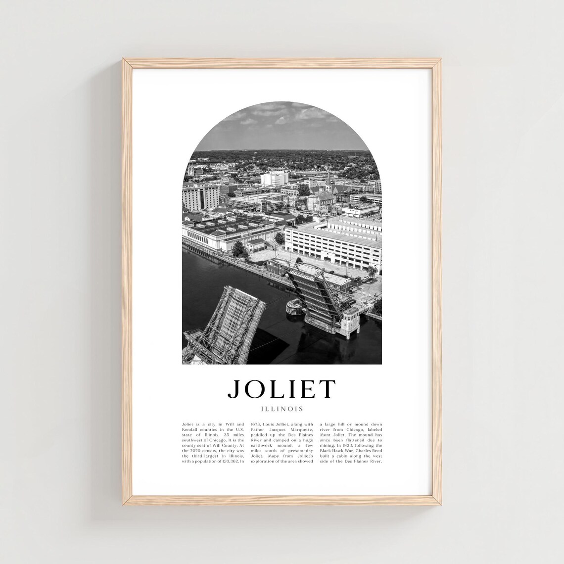 Joliet Travel Poster, Illinois City Wall Art Print