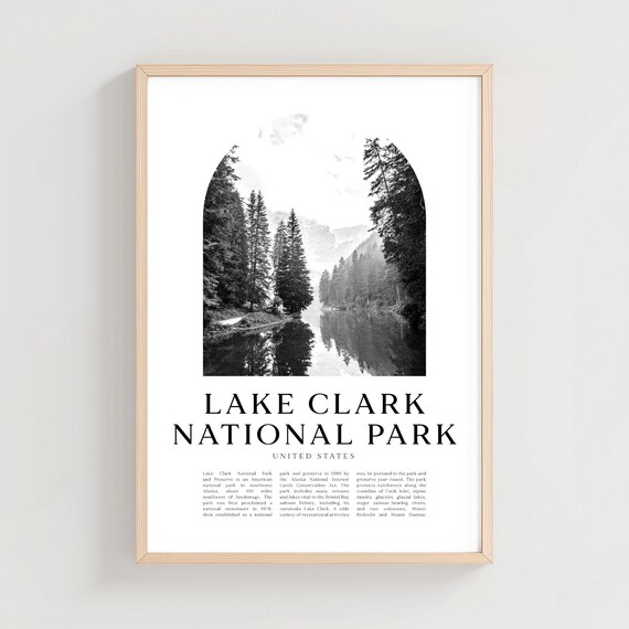 Lake Clark National Park Alaska Forest Lake Reflection Arch Travel Poster