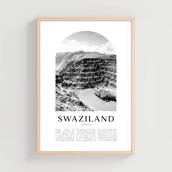 Swaziland Travel Poster Print Wall Art Africa City Gift Decor Af117m