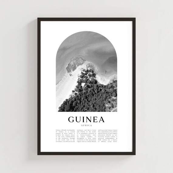 Guinea Africa Black and White Island Coast Photography Wall Art