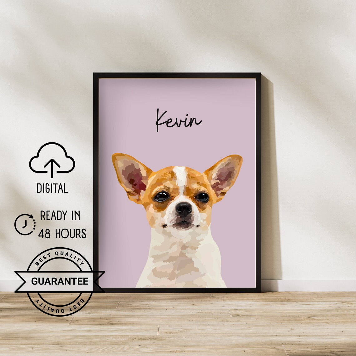 Custom Pet Portrait, Dog and Cat Memorial Gift