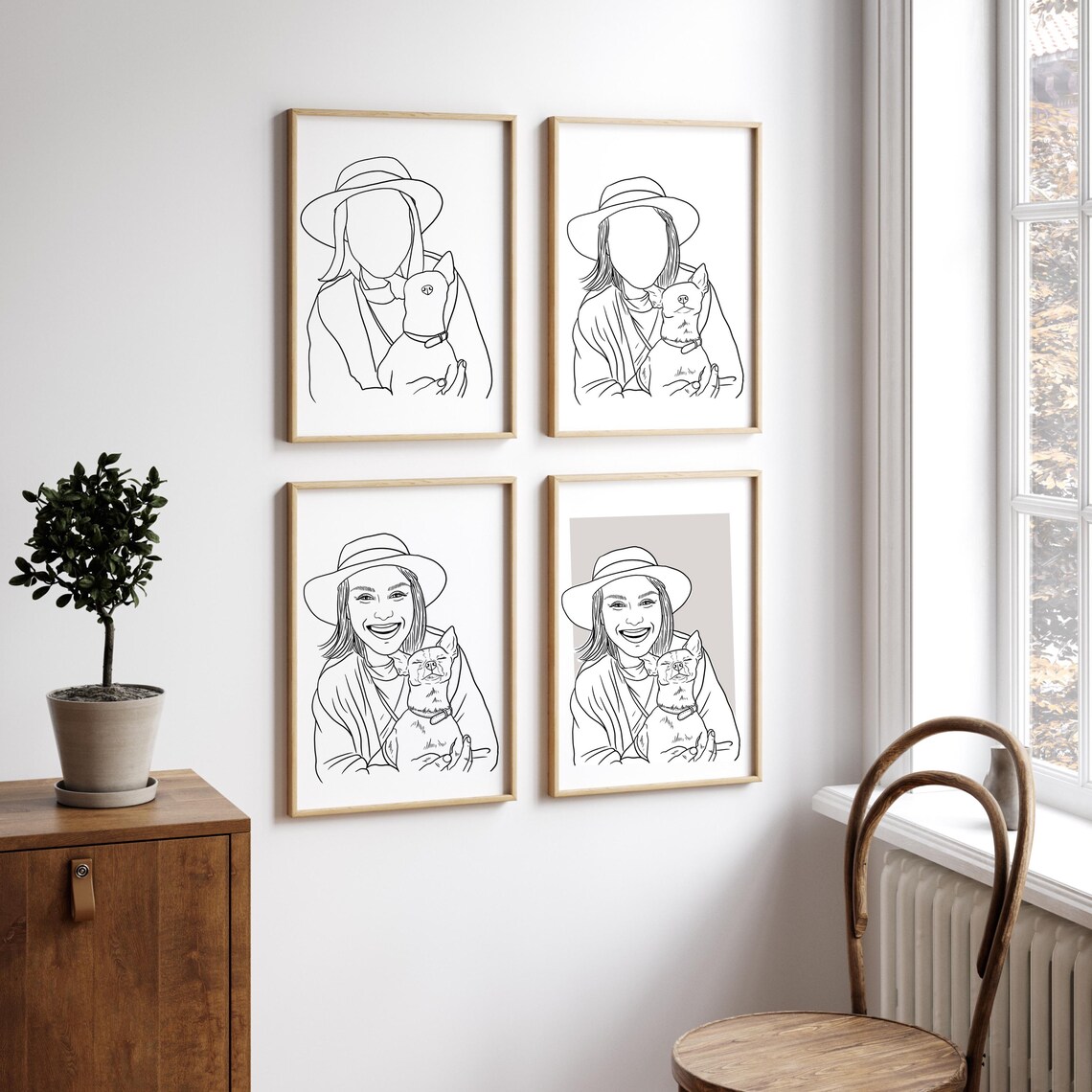 Custom Line Drawing Family Portrait Illustration - Image 3