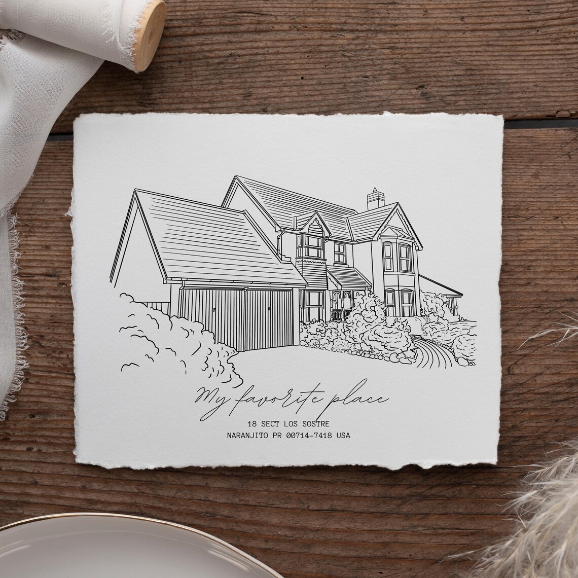 Custom Outline House Portrait, Simple Line Art - Image 3