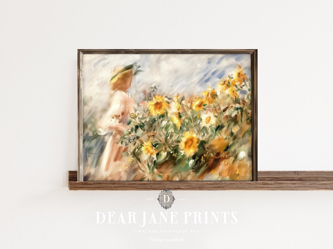 Sunflowers Field Vintage Botanical Art Print - Image 2