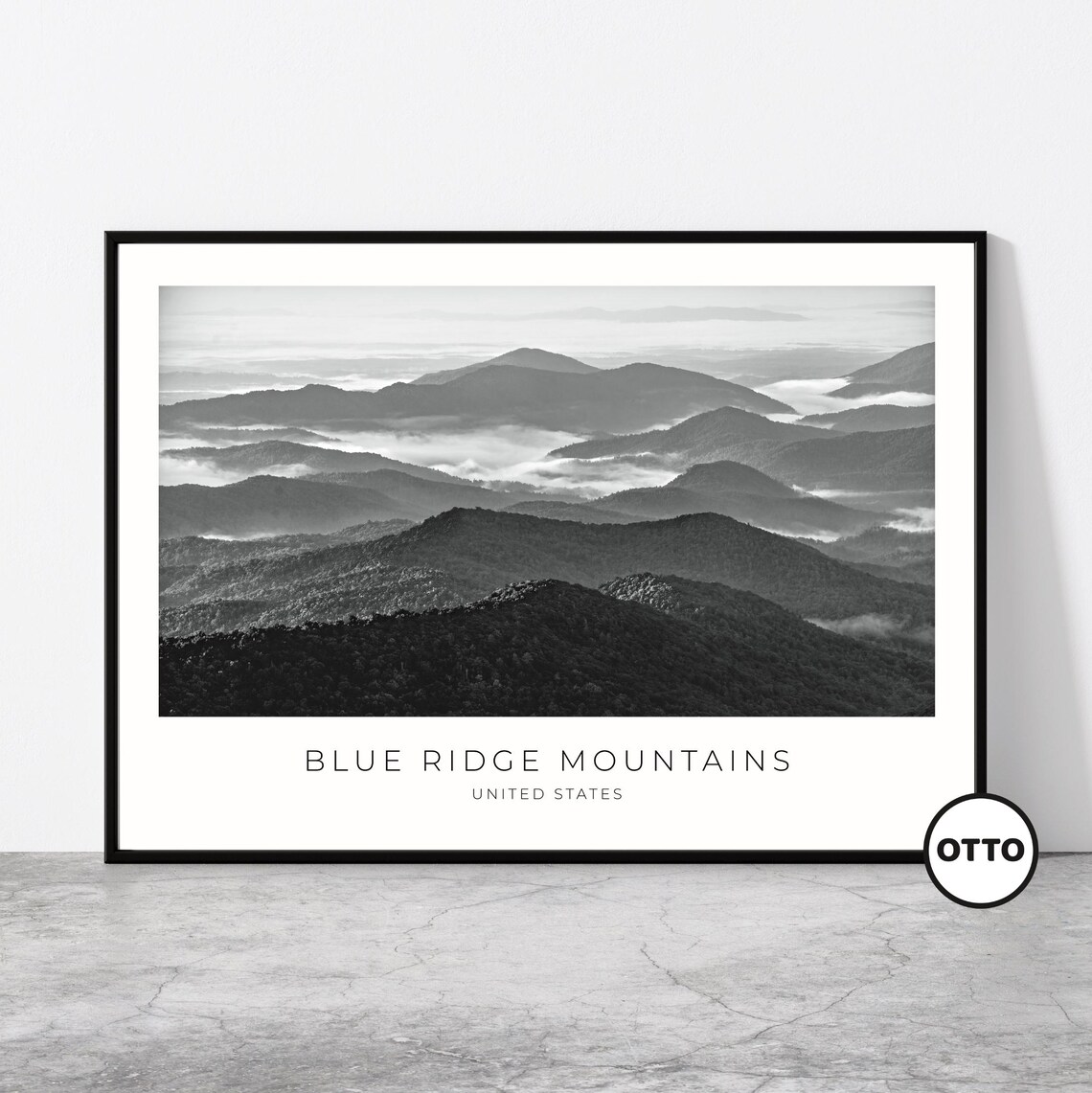 Blue Ridge Mountains Travel Poster, Landscape Art