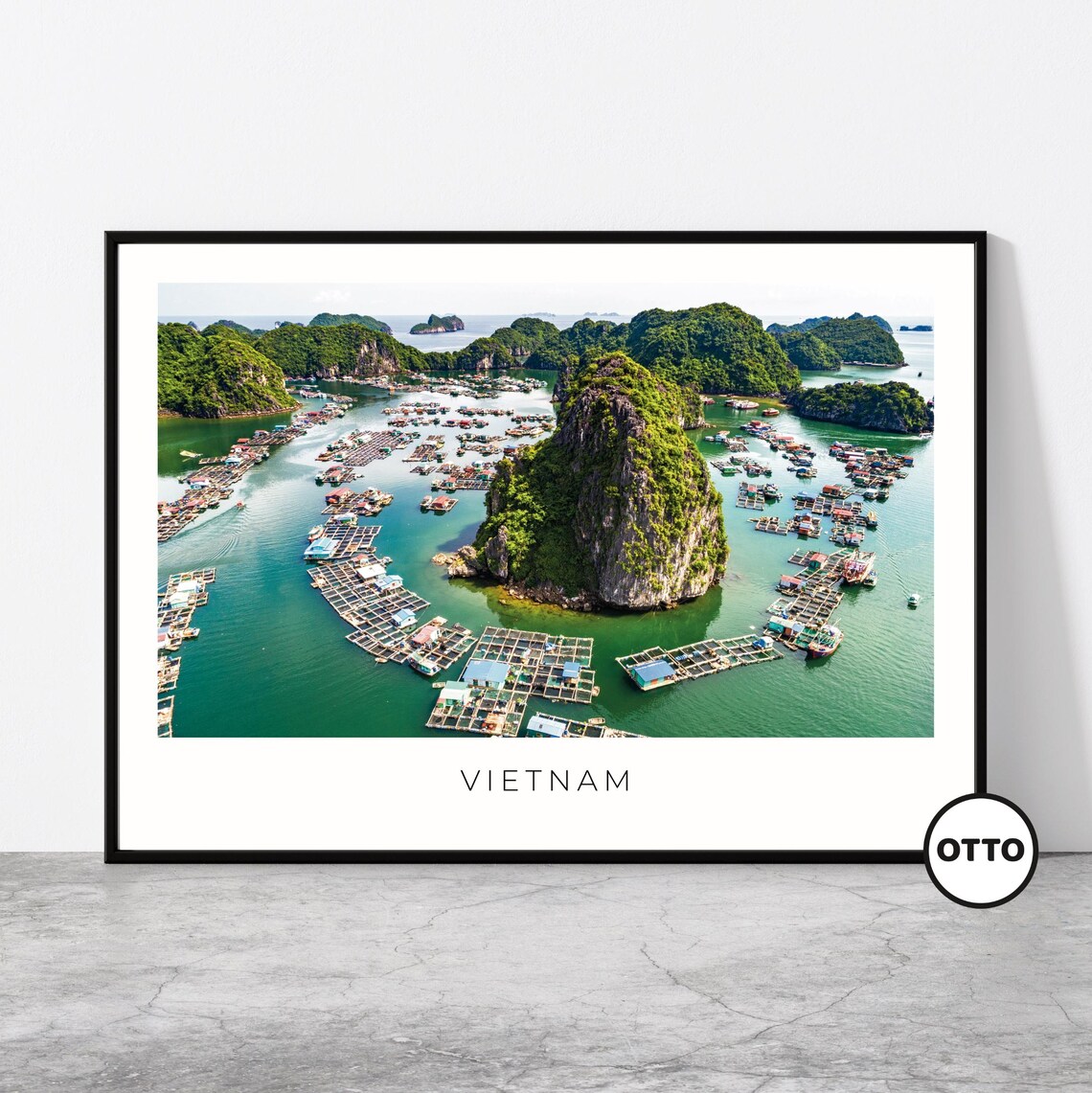 Lan Ha Bay Vietnam Travel Poster, Aerial Landscape