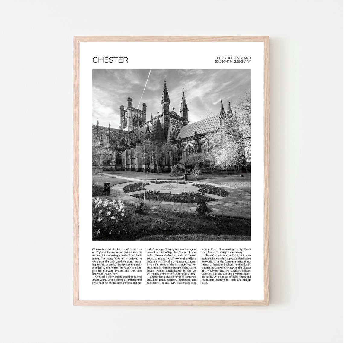 Chester Wall Art Artful Travel Poster Print Photo Chester Cathedral Cheshire England United Kingdom