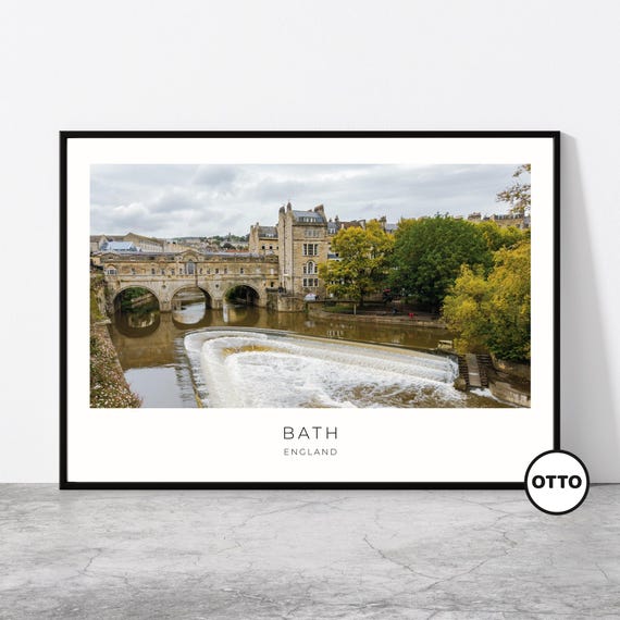 Bath Wall Art Somerset Home Decor Pulteney Bridge Bath English Artful Travel Gift England United Kingdom Art Poster Print