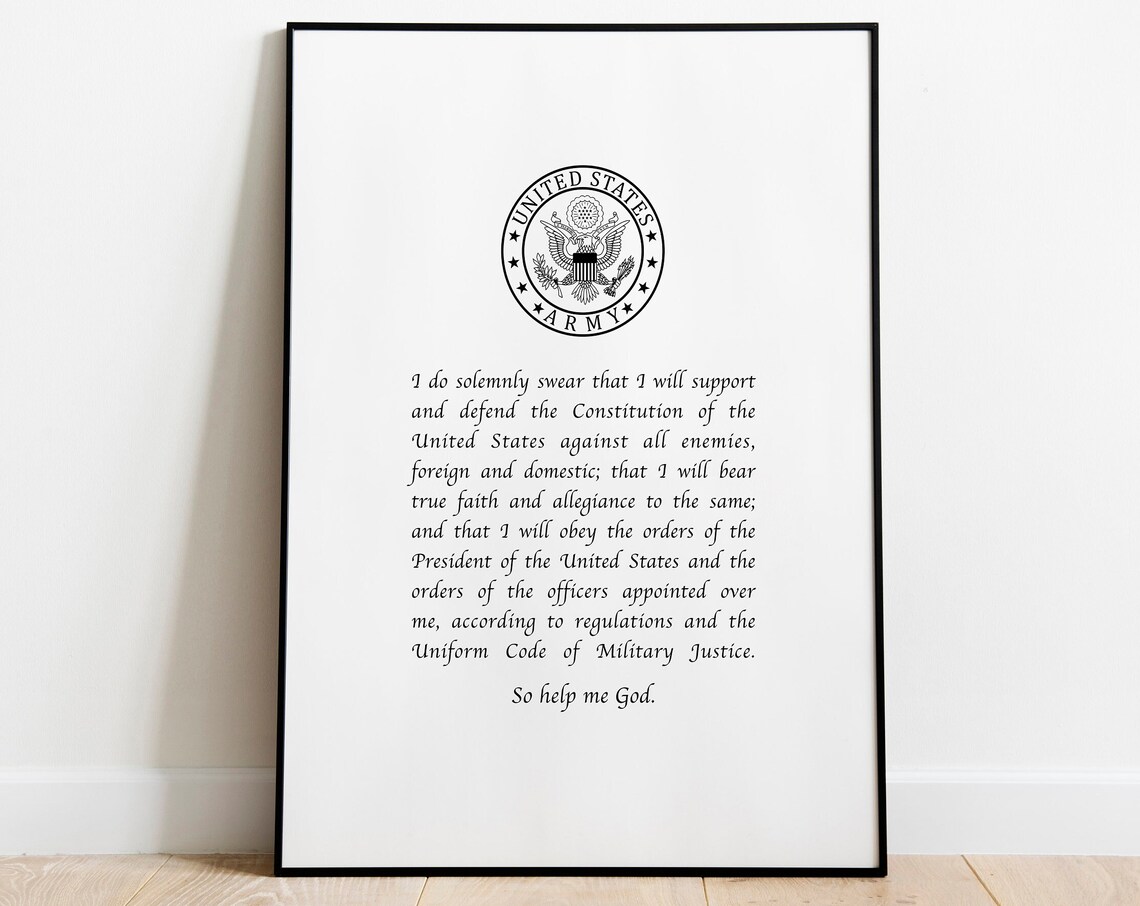 Oath of Enlistment Military Gift Art Print
