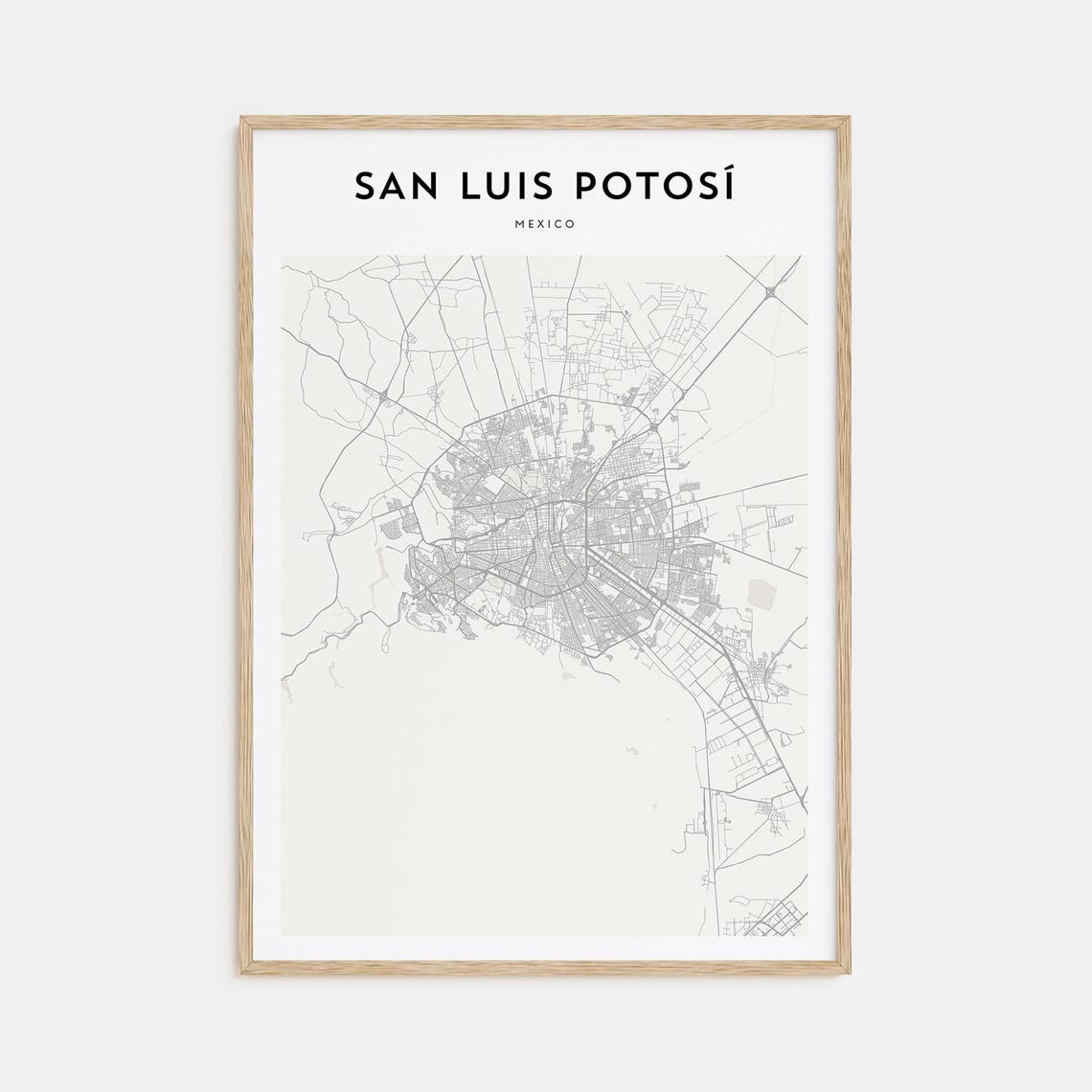 San Luis Potosi Mexico Minimalist Street Map Modern City Poster