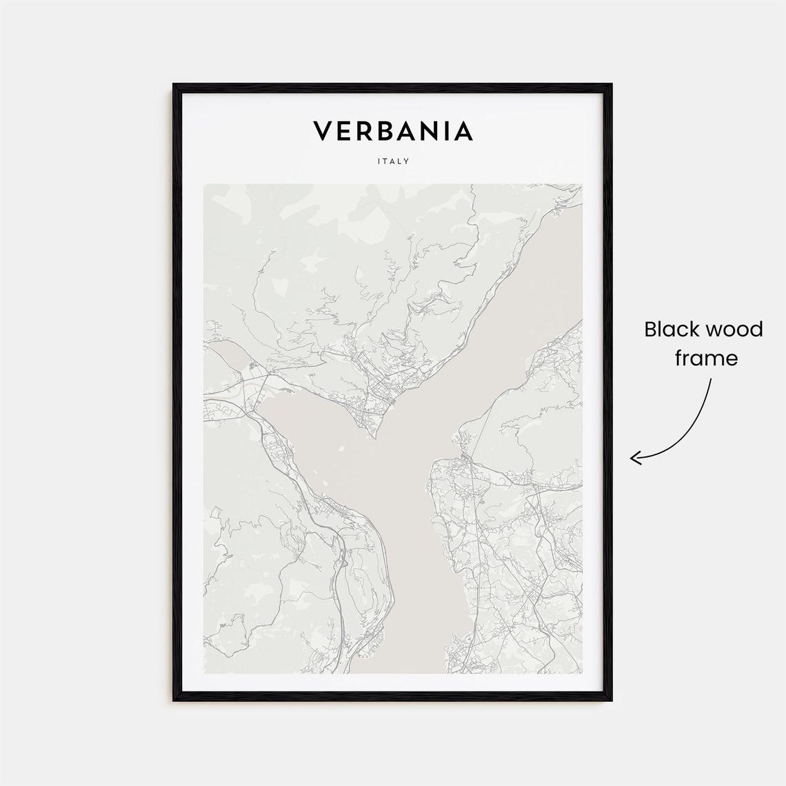 Verbania Italy Minimal Cream Lake District Map Travel Decor Poster - Image 3