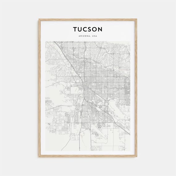Tucson Map Poster, Personalized Travel Wall Art