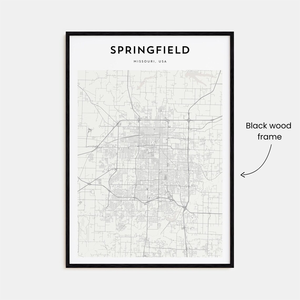 Springfield Missouri USA Minimalist City Street Map Travel Poster - Image 3