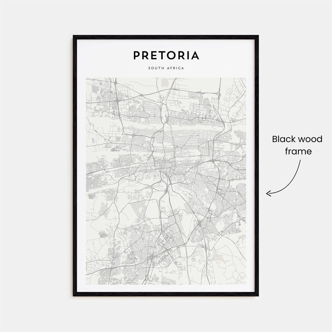 Pretoria South Africa Minimalist Modern City Map Street Art Poster - Image 3